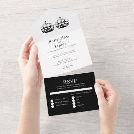 Invitación Todo En Uno Dos Reyes Hacen Un Boda Gay Pareja