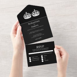 Invitación Todo En Uno Dos Reyes Hacen Un Boda Gay Pareja