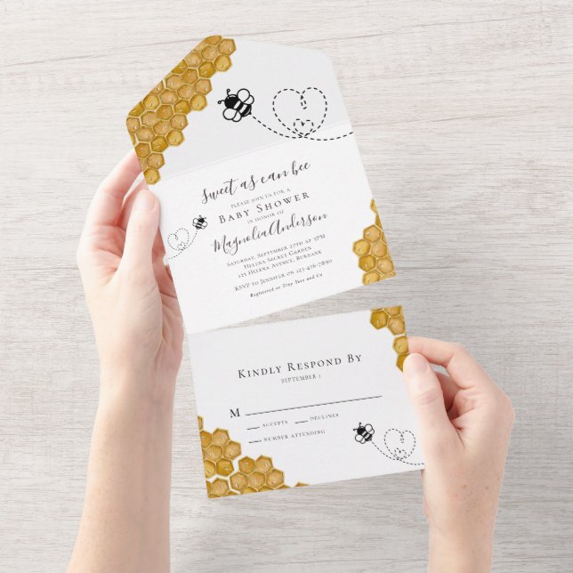 Invitación Todo En Uno Dulce como puede ser Baby Shower (desgarro)