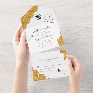 Invitación Todo En Uno Dulce como puede ser Baby Shower