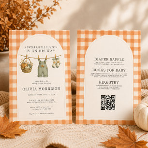 Invitación Todo en Uno Dulce Niño Calabacita Baby Shower