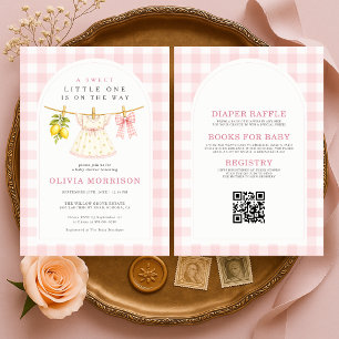 Invitación Todo en Uno Dulce Pequeña Limón Niña Baby Shower