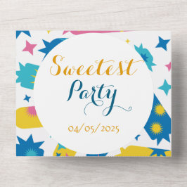 Invitación Todo En Uno Dulces caramelos.