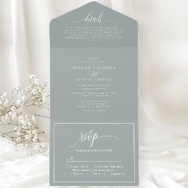 Invitación Todo En Uno Dusty Sage Simple Script Moderno