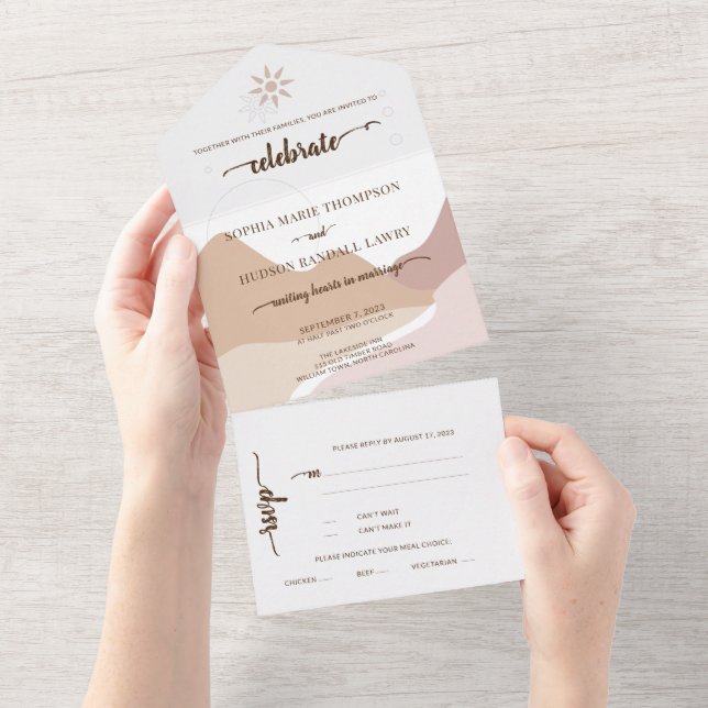 Invitación Todo En Uno Earthtone Mountain Adventure (desgarro)