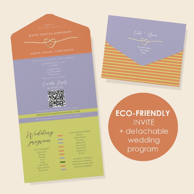 Invitación Todo En Uno Eco Friendly Citrus Green Wedding (Subido por el creador)
