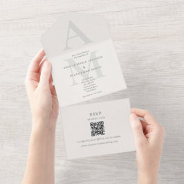 Invitación Todo En Uno Edición Inicial de Boda