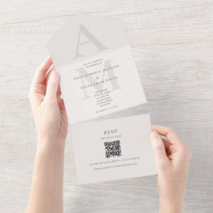 Invitación Todo En Uno Edición Inicial de Boda