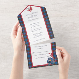 Invitación Todo En Uno Edimburgo Original Tartán Escocés