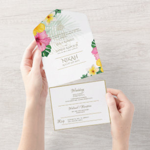 Invitación Todo En Uno El BODA islámico NIKAH WALLIMAH todas las hojas tr