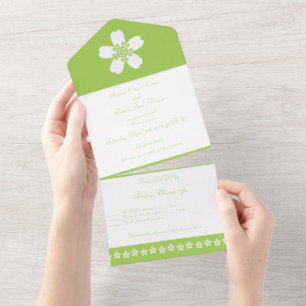 Invitación Todo En Uno El encantador Sakura en Peridot