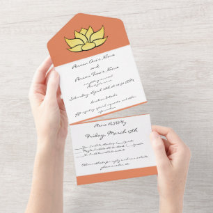 Invitación Todo En Uno El exquisito Lotus en Sun Kissed