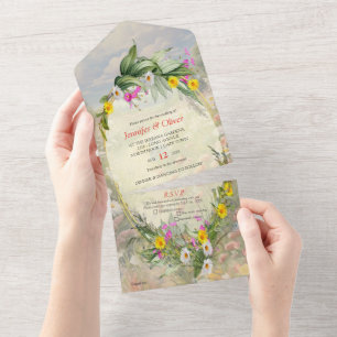 Invitación Todo En Uno El lenguaje de las flores