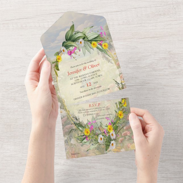 Invitación Todo En Uno El lenguaje de las flores (desgarro)