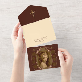 Invitación Todo En Uno El Niño Jesús de Cristo Vintage