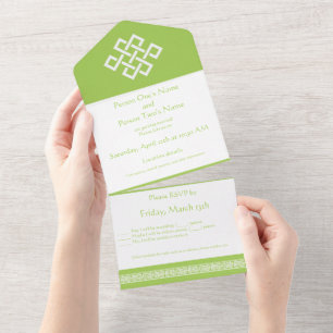 Invitación Todo En Uno Elegancia China en Peridoto