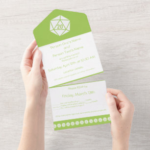 Invitación Todo En Uno Elegancia de Mesa en Peridoto