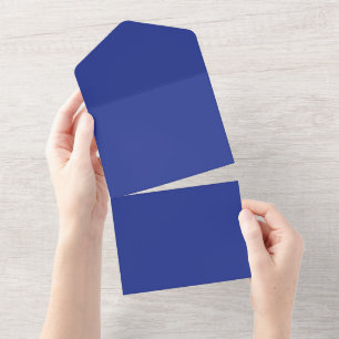 Invitación Todo En Uno Elegancia de Vacaciones Azul Real