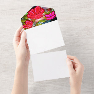 Invitación Todo En Uno Elegancia Eléctrica en Rosa 