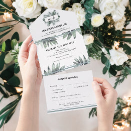 Invitación Todo En Uno Elegancia tropical moderna