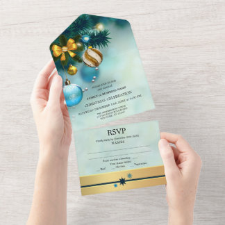 Invitación Todo En Uno Elegant Christmas Holidays