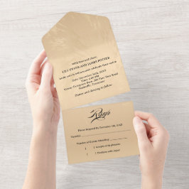 Invitación Todo En Uno Elegant Luxury Gold Marbled Wedding