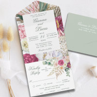 Elegante acuarela Boho Floral Country Wedding