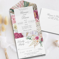Elegante acuarela Boho Floral Country Wedding