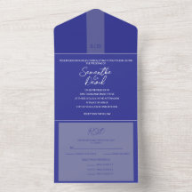 Elegante Blue All in One Wedding Invitation