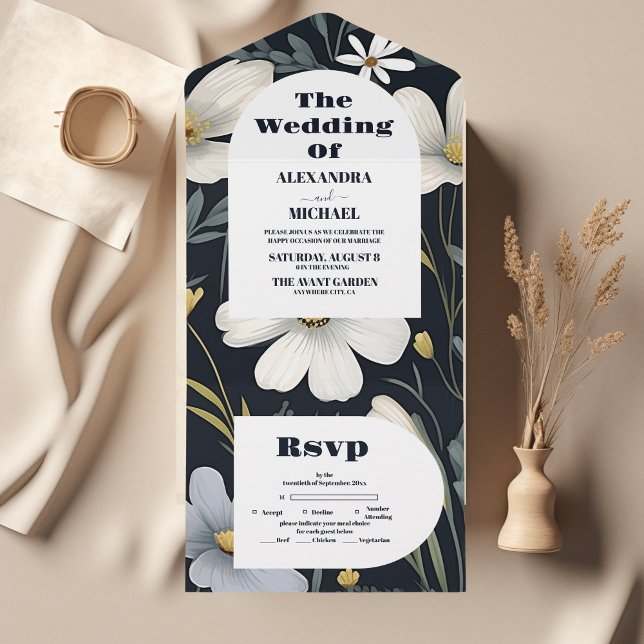 Invitación Todo En Uno Elegante Boda Boho Wildflower (Subido por el creador)