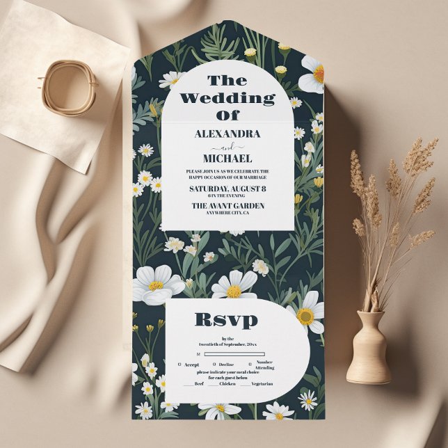 Invitación Todo En Uno Elegante Boda Boho Wildflower (Subido por el creador)