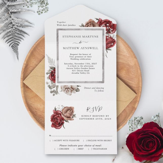 Invitación Todo En Uno Elegante Boda Botánico Fall (Subido por el creador)