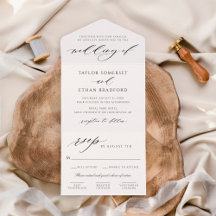 Elegante Boda con Letra Caligráfica Blanca