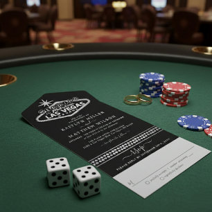 Invitación Todo En Uno Elegante Boda de Destino en Las Vegas