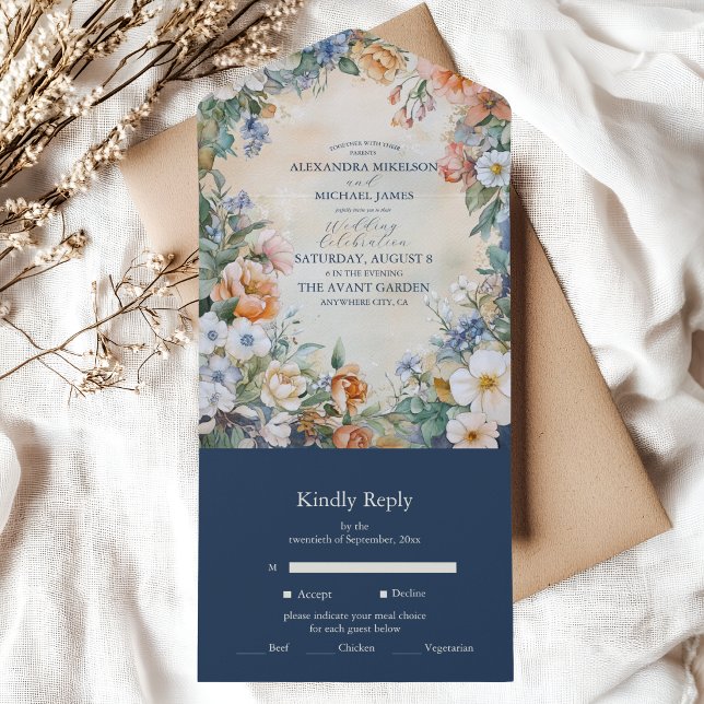 Invitación Todo En Uno Elegante Boda de Elegancia Real de Victoria (Subido por el creador)
