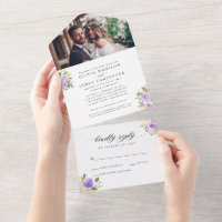 Elegante Boda de fotografía de color morado floral