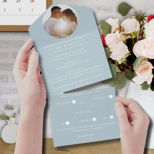 Invitación Todo En Uno Elegante Boda de Monograma de Fotografía Romántica