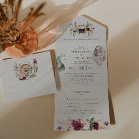 Elegante Boda de pergamino nórdico