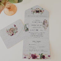 Elegante Boda de pergamino nórdico
