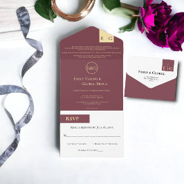 Invitación Todo En Uno Elegante Boda elegante de la tipografía de oro de 