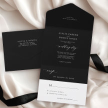 Elegante boda minimalista negro y blanco oscuro