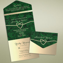 Elegante Boda Verde Esmeralda y Oro