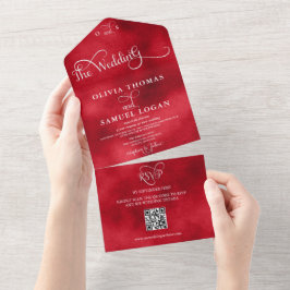 Invitación Todo En Uno Elegante caligrafía Boda moderno