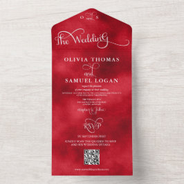Invitación Todo En Uno Elegante caligrafía Boda moderno