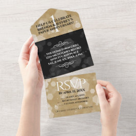 Invitación Todo En Uno Elegante Celebración del 1er Aniversario de Boda c
