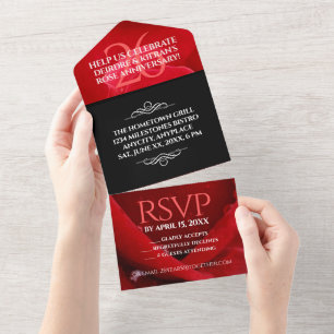 Invitación Todo En Uno Elegante Celebración del 26º Aniversario de Boda d