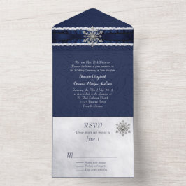 Invitación Todo En Uno Elegante copo de nieve con manchas