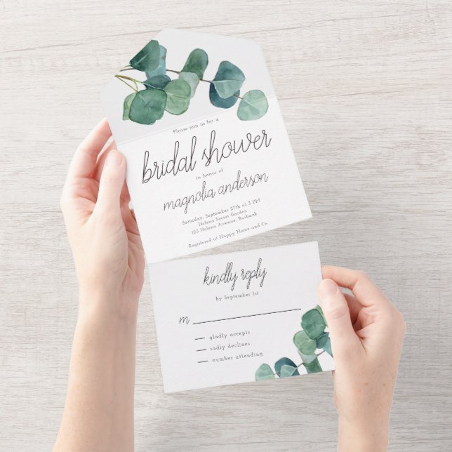 Invitación Todo En Uno Elegante Ducha Náutica Bridal (desgarro)