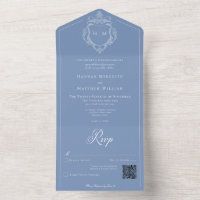 Elegante Escudo de pájaros de la Chinoiserie azul