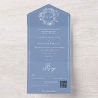 Elegante Escudo de pájaros de la Chinoiserie azul 